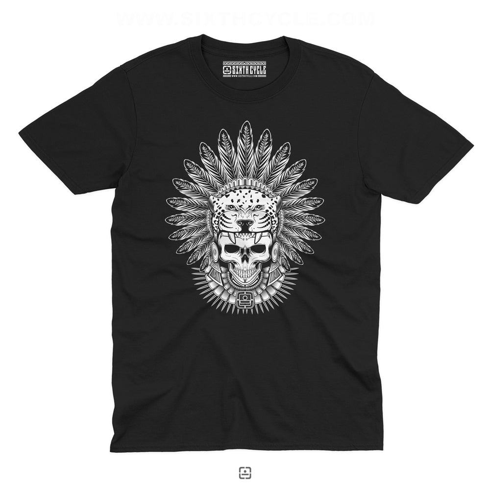 Aztec Jaguar Warrior Skull - Original T-Shirt