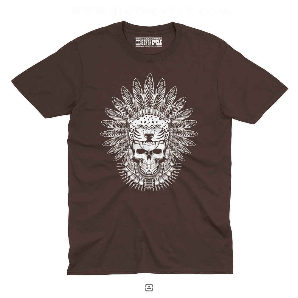 Aztec Jaguar Warrior Skull - Original T-Shirt