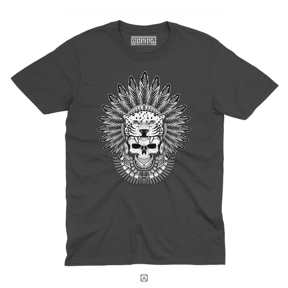 Aztec Jaguar Warrior Skull - Original T-Shirt