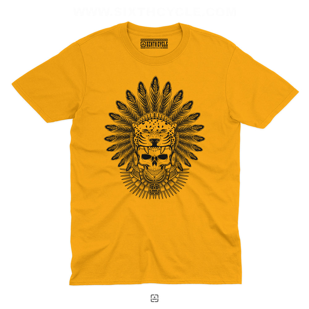 Aztec Jaguar Warrior Skull - Original T-Shirt