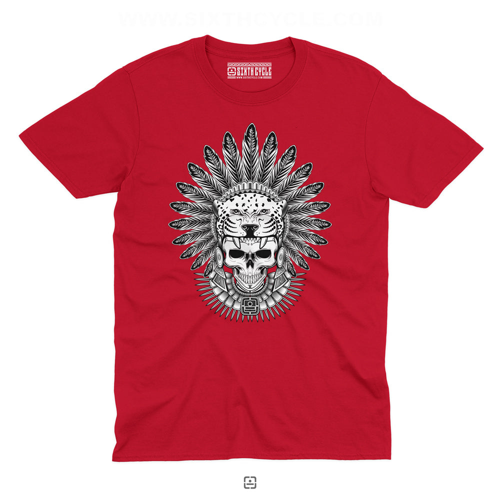 Aztec Jaguar Warrior Skull - Original T-Shirt